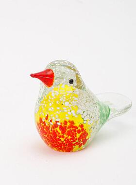 ins风彩色玻璃小鸟纯手工吹制琉璃鸟摆件玄关桌面装饰生日礼品