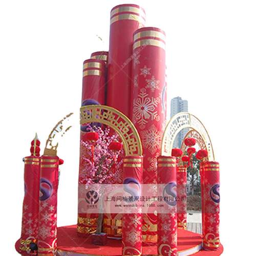 节庆美陈春节中庭大型商场装置艺术品新年景观雕塑新春场景中庭