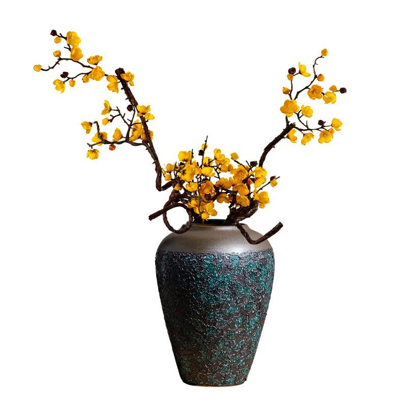 现代简约花瓶客厅餐桌复古插花陶瓷花器玄关干花装饰品摆件