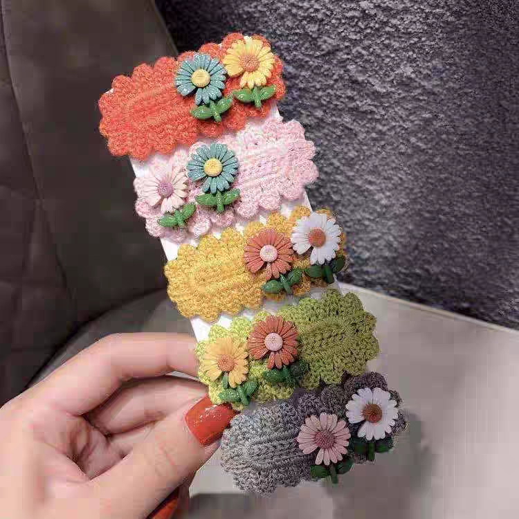 夹子头饰雏菊发夹女学生韩版成人网红简约可爱小清新刘海闺蜜针织