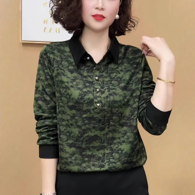 减龄妈妈装春秋季新品长袖卫衣中年女装洋气显瘦休闲大码T恤衬衫