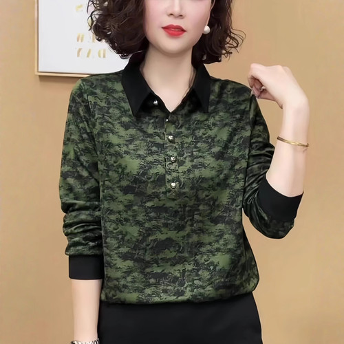 减龄妈妈装春秋季新品长袖卫衣中年女装洋气显瘦休闲大码T恤衬衫