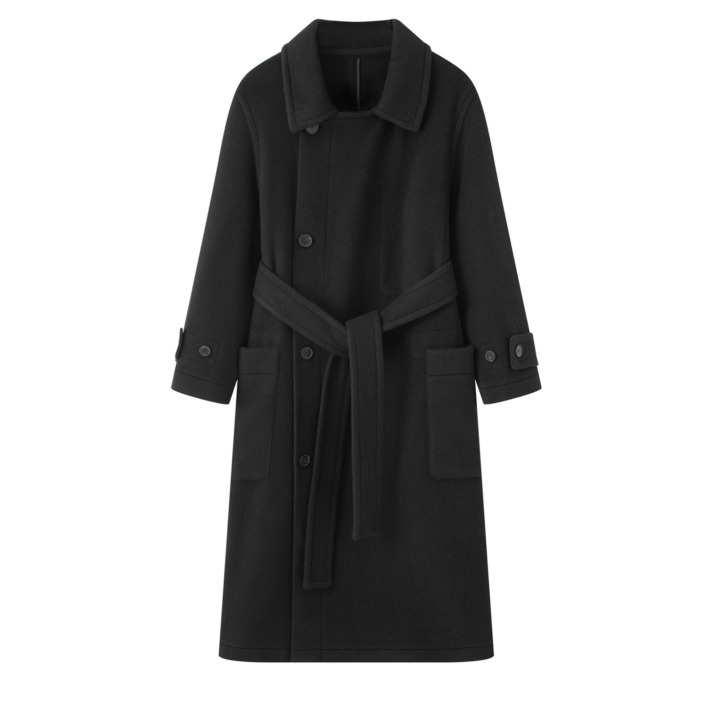 新款长款双面毛呢外套大衣女