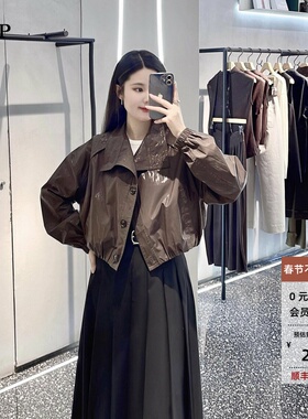 ariosea艾诺丝单官方旗舰店2025年秋休闲百搭短外套上衣AR103019