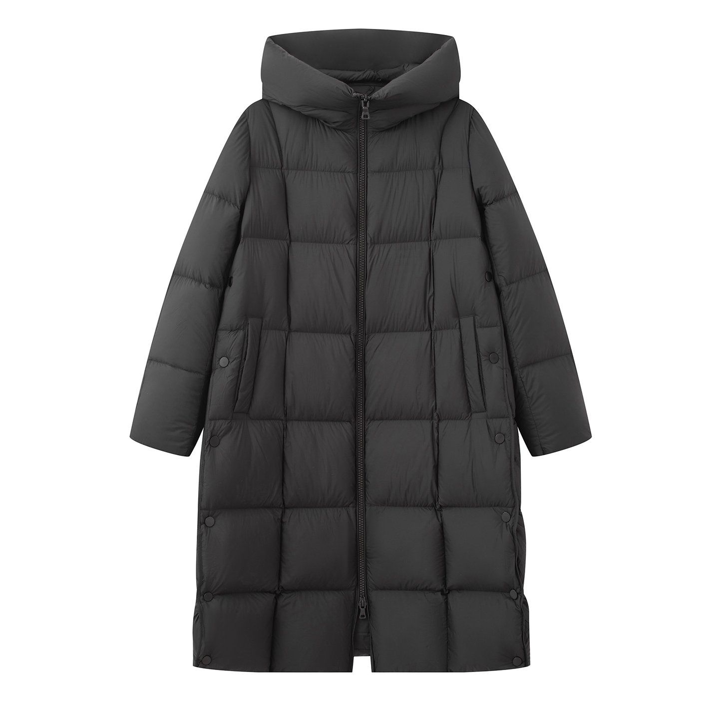 长款宽松连帽羽绒服女外套