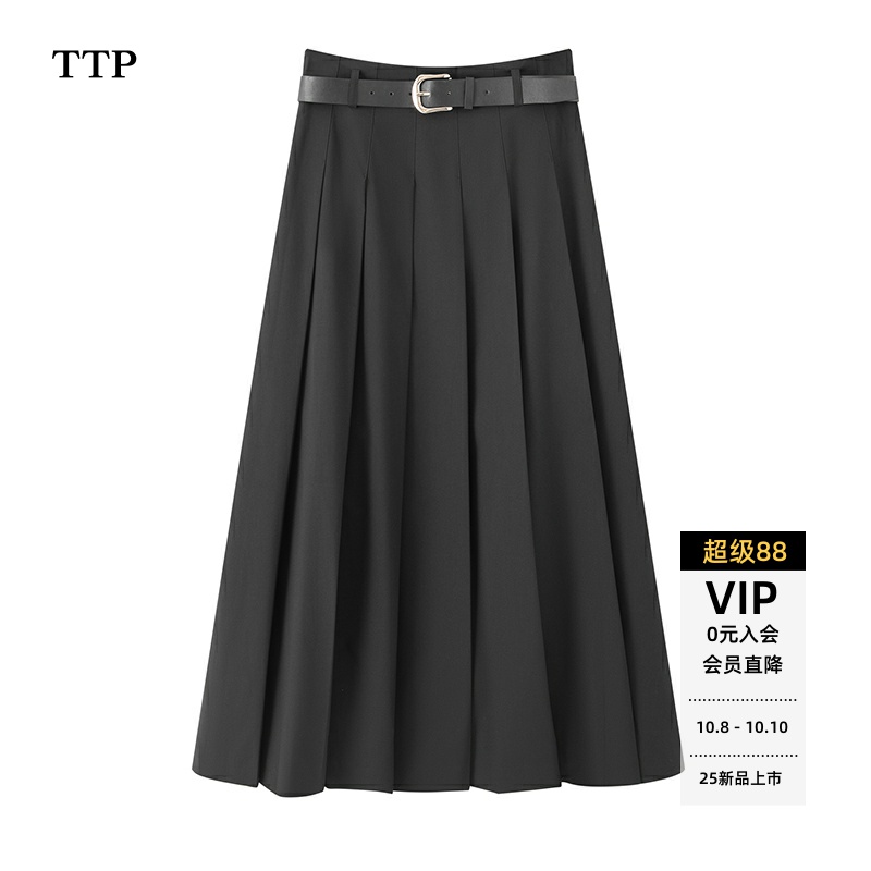 新品款高腰显瘦百褶裙半身裙女