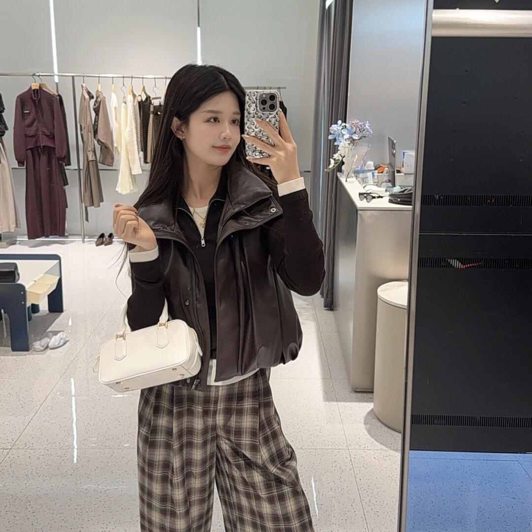 立领无袖休闲羽绒马甲女