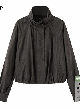 ariosea艾诺丝单官方旗舰店2026年春款立领仿夹克短外套BR101153
