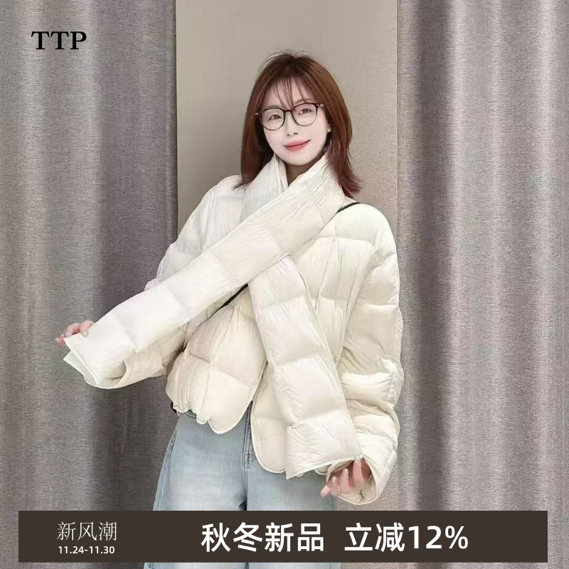 新品羽绒服女可拆卸围巾