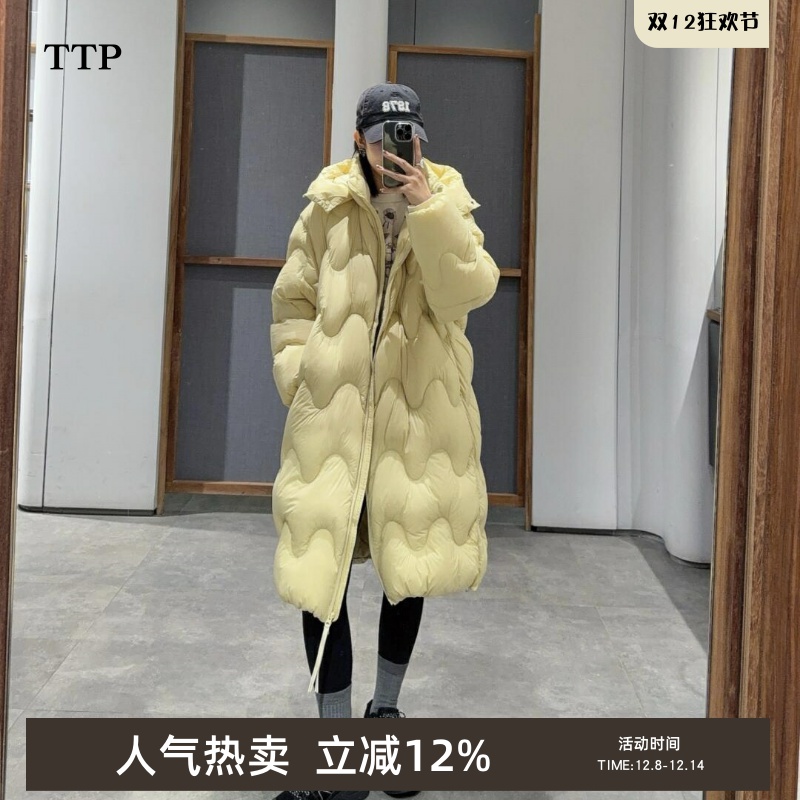 秋冬羽绒服女宽松长款白鸭绒