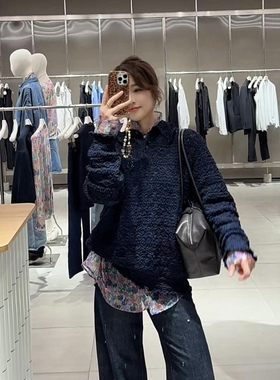 TTP家奥特莱斯商场同款2026春新品毛针织衫编织小翻领TT1313140
