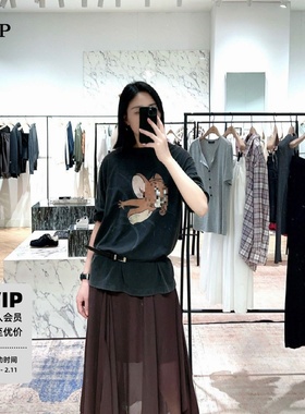 TTP家长袖T恤2025秋新品猫和老鼠联名系列棉质斑驳印花3TEET03