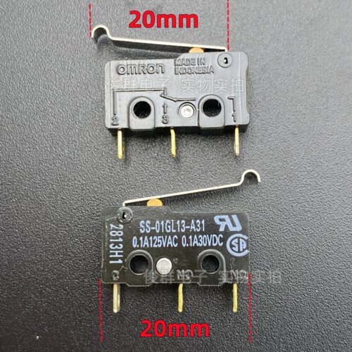 欧姆龙OMRON SS-01GL13-A31微动开关行程限位3脚0.1A轻触按键