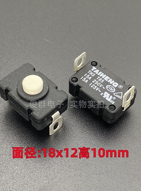 台湾TAIHENG TH3带自锁开关2脚手电筒台灯常闭电源按钮吸尘器15A