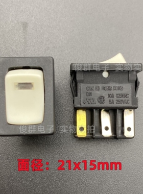 C&K美国DM船型开关带灯6脚2档5A250VAC电源按键21*15翘板形按钮ck