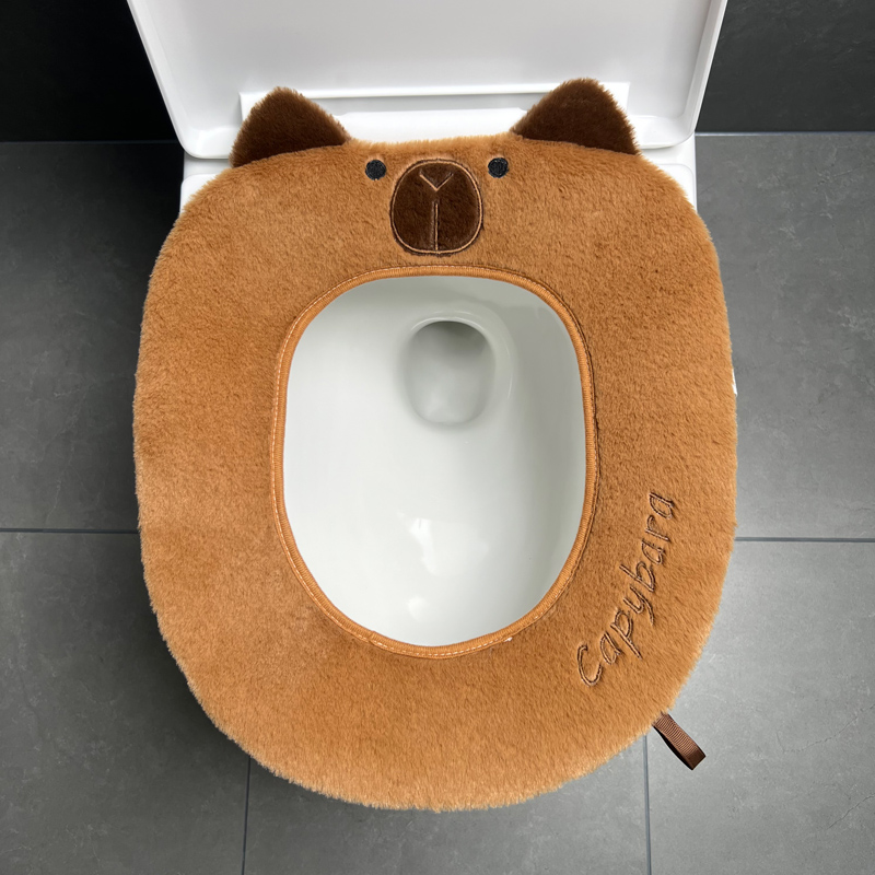卡皮巴拉马桶坐垫家用马桶套垫圈秋冬季坐便垫网红通用马桶圈加大