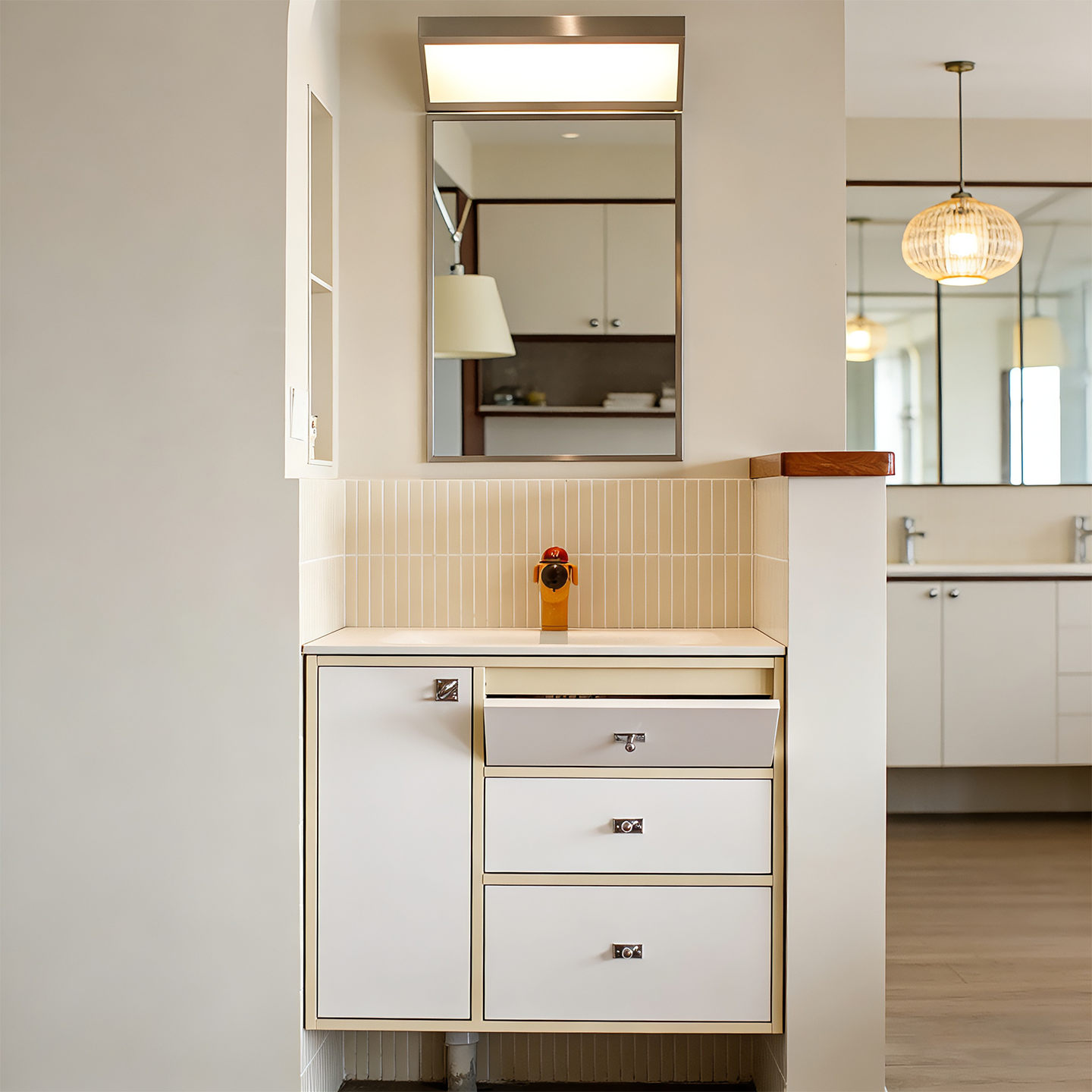 韩式中古浴室柜2026新款陶瓷一体盆卫生间洗脸盆柜组合洗手台定制