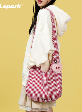 xilepark爱心单肩包环保通勒可爱原创购物袋大容量学生旅行斜挎包