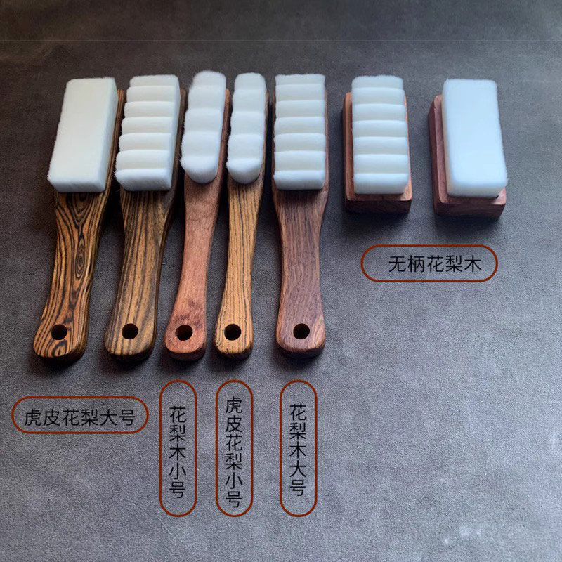 超硬萬毛刷文玩刷子木柄豬鬃毛核桃金剛橄欖核百香籽清理刷串神器