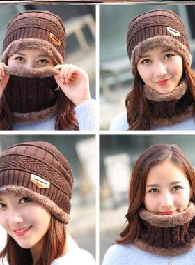 帽Winter hat for women and warm wool wrap cap for men autumn