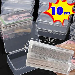 10/3Pcs Transparent Plastic Boxes Playing Cards Container St