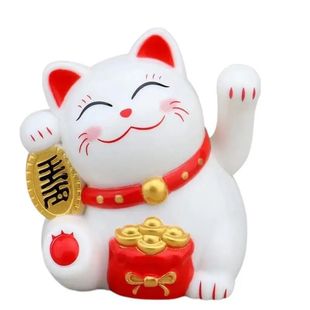 Solar Lucky Cat Waving Arm Fortune Cat Statue Decorations Lu