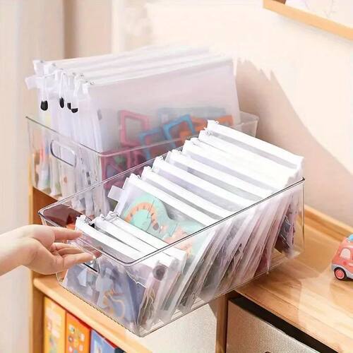 5pcs Waterproof Mesh Zipper Pouch  Toy Storage Document Fold