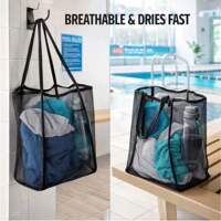 Mesh Tote Bag for Beach Swimming Storage Organizer Summer Fo thumbnail 6