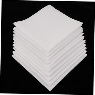 10pcs Mens White Handkerchiefs 100% Cotton Square Super Soft