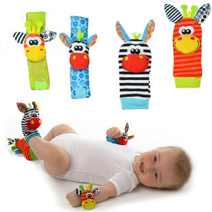 Infant Baby Kids Socks rattle toys Wrist Rattle and Foot Soc