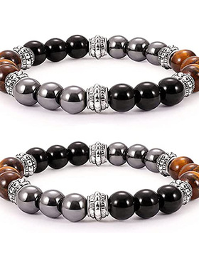 Natural Black Obsidian Bracelet For Men Magnetic Protection