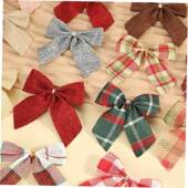 wreath 10pcs pendant bow tree Christmas checkered