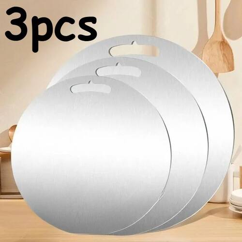 3PC Double-Sided Stainless Steel Cutting Board - Non-Slip Ch