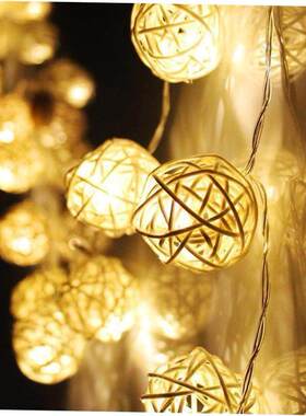 20 led warm white rattan ball string fairy lights for xmas w