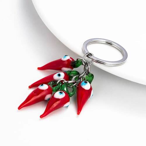 1 PCS Unique Lucky Eye Red Chilli keychain Creative Evil Eye