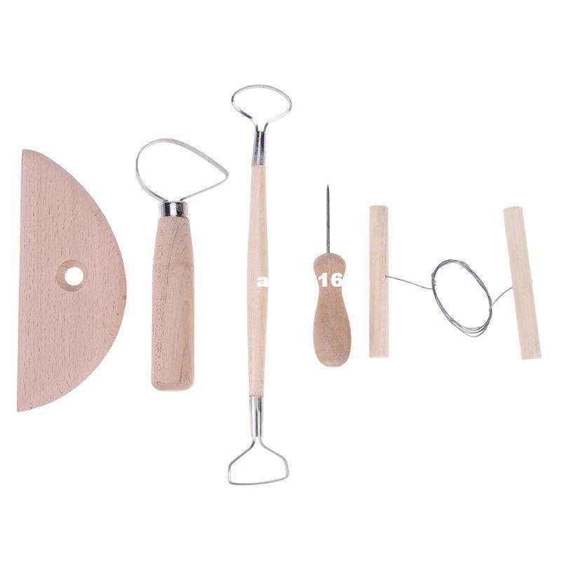 5pcs Modeling Carving Ceramic Tools Kit Wood Pottery Clay Sc