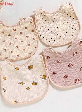 Cotton Gause Baby Bibs Solid Color Infant Bib Newborn Burp C
