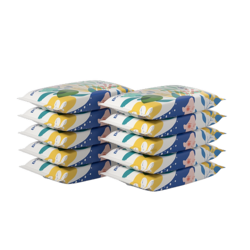 巴布豆婴儿湿巾10包加厚老款 手口专用湿纸巾10抽宝宝手口便携