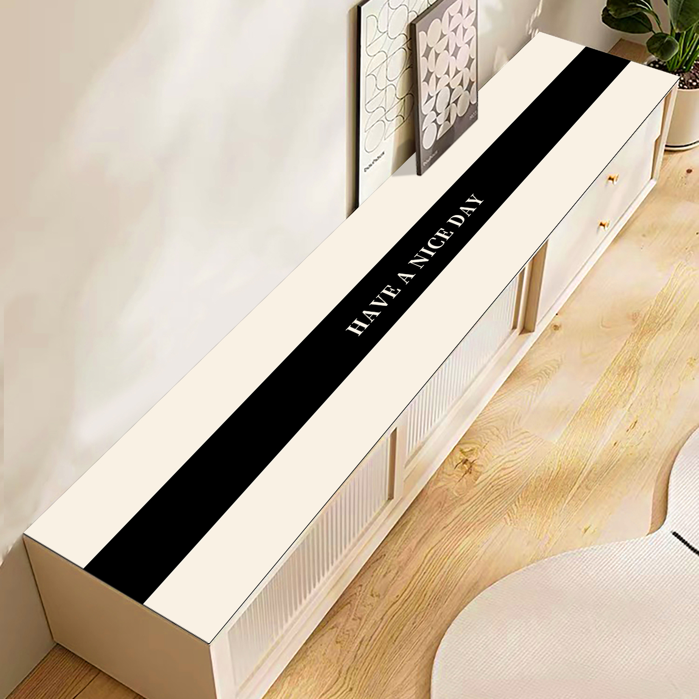 简约黑色电视柜餐边柜玄关柜保护垫子入户鞋柜吸水垫台面餐桌垫布