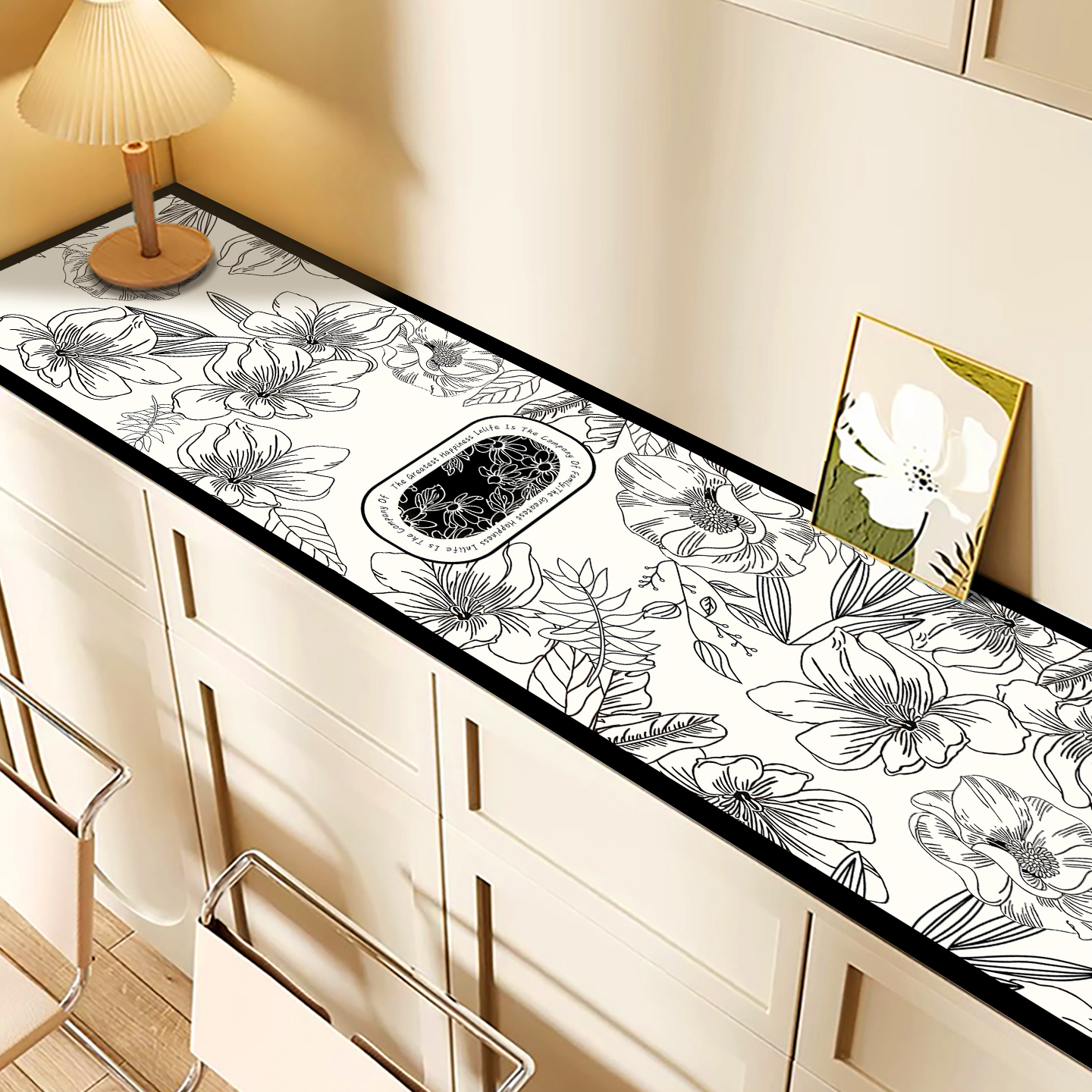 美式黑色电视柜餐边柜玄关柜保护垫子入户鞋柜吸水垫台面餐桌垫布