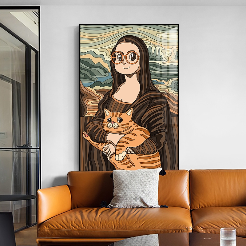 客厅沙发背景墙装饰画玄关卧室现代简约抽象人物落地画晶瓷璧挂画图片