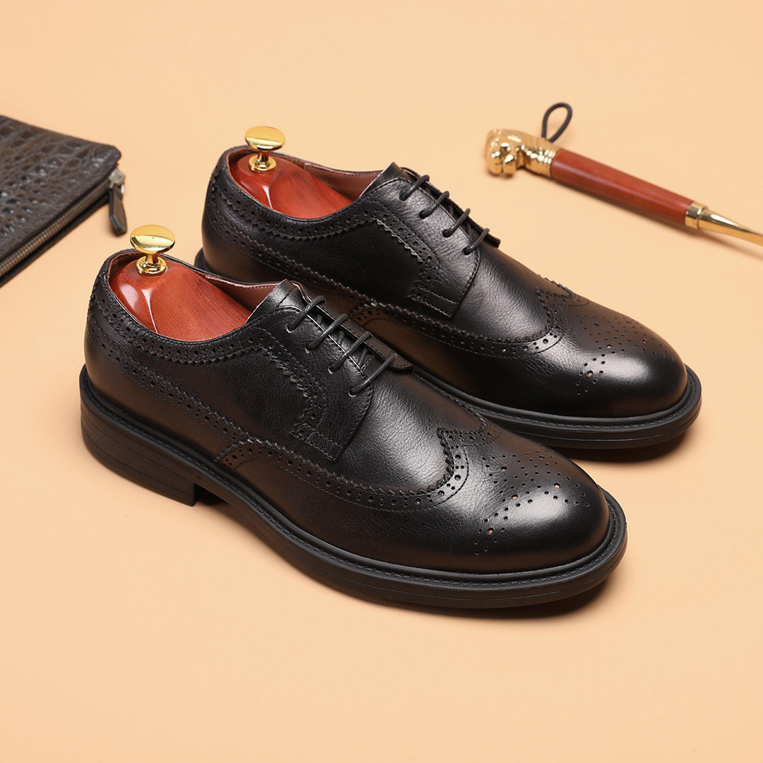 高端头层牛皮商务休闲皮鞋男士正装鞋潮流德比鞋巴洛克雕花西装鞋,流行男鞋,正装皮鞋,淘宝优惠券,粉丝福利购,淘宝优惠卷