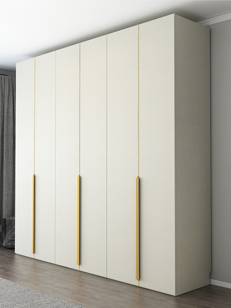 Wardrobe Modern Simple Storage Cabinet Household Bedroom Locker Four Six Eight Doors Minimalist Light Luxury Small Household Wardrobe