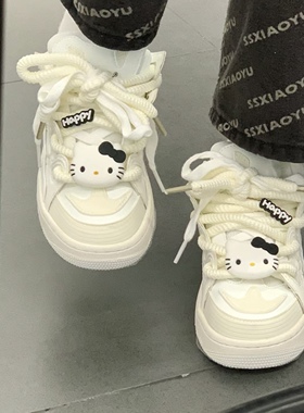 kitty超可爱小白鞋大号黑色凯蒂猫鞋带扣KT三丽鸥配饰鞋扣diy配件