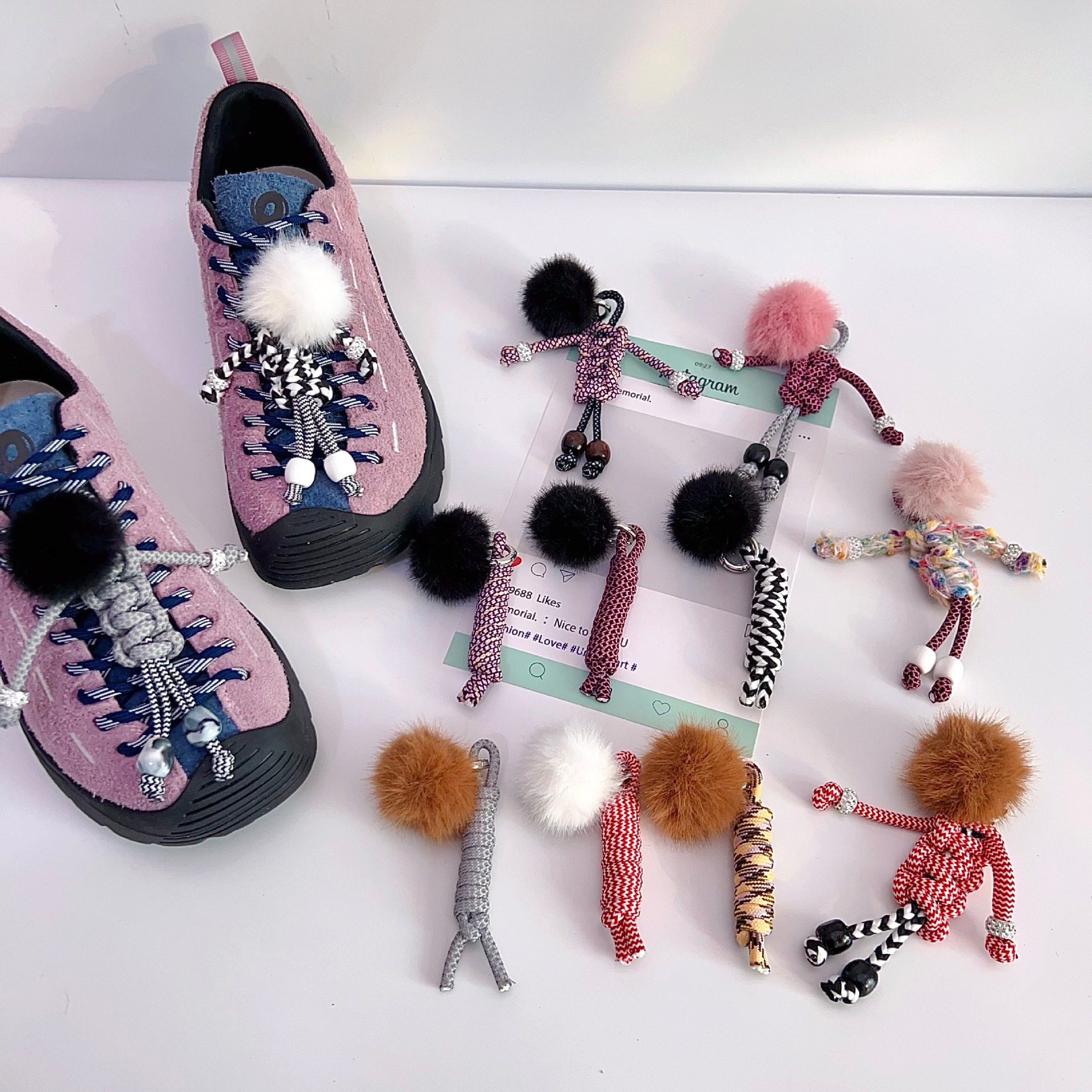 鞋花鞋挂miu系鞋服包包辅料饰品diy毛球煤球手工编绳结女鞋装饰扣,服饰配件/皮带/帽子/围巾,鞋扣,淘宝优惠券,粉丝福利购,淘宝优惠卷