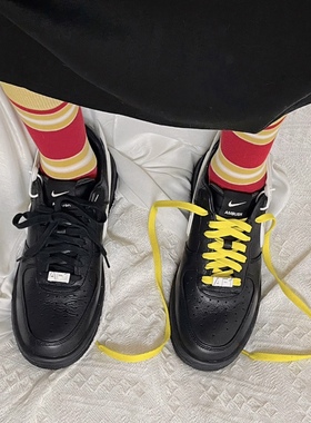 适配Ambush Nike Air Force 1 Low板鞋黑色黑黄色空军一号AF1鞋带