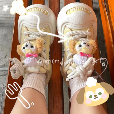 可爱厨师饼饼雪莉玫鞋带扣装饰帆布鞋ouder鞋子diy可拆卸鞋花配饰