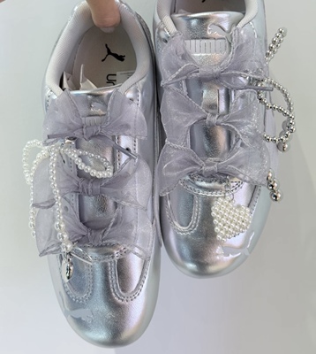 适用于威尼斯人VIVAIA银色芭蕾舞鞋diy配饰鞋花樱桃水晶珍珠蝴蝶