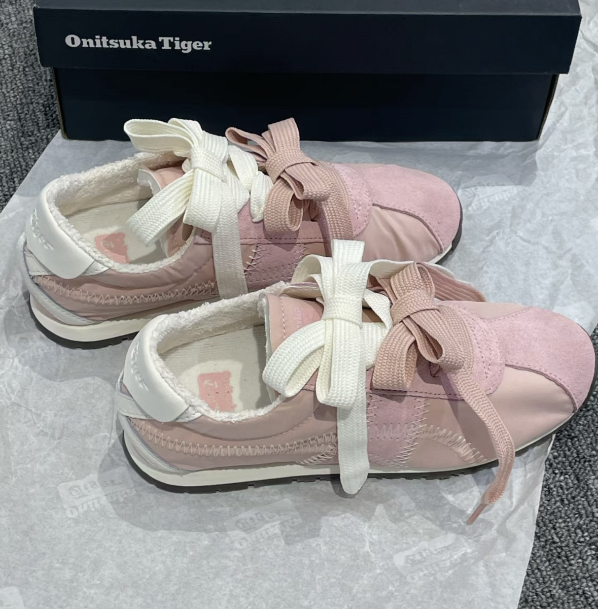 适配鬼冢虎德训鞋miumiu款加宽白色粉色鞋带2.2cm宽鞋带绳子ins