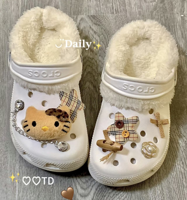 复古KT洞洞鞋鞋花crocs鞋扣DIY凯蒂猫鞋子装饰配饰hellokitty配件